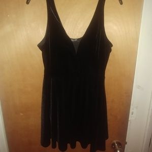 Express Black Velvet Skort Dress
